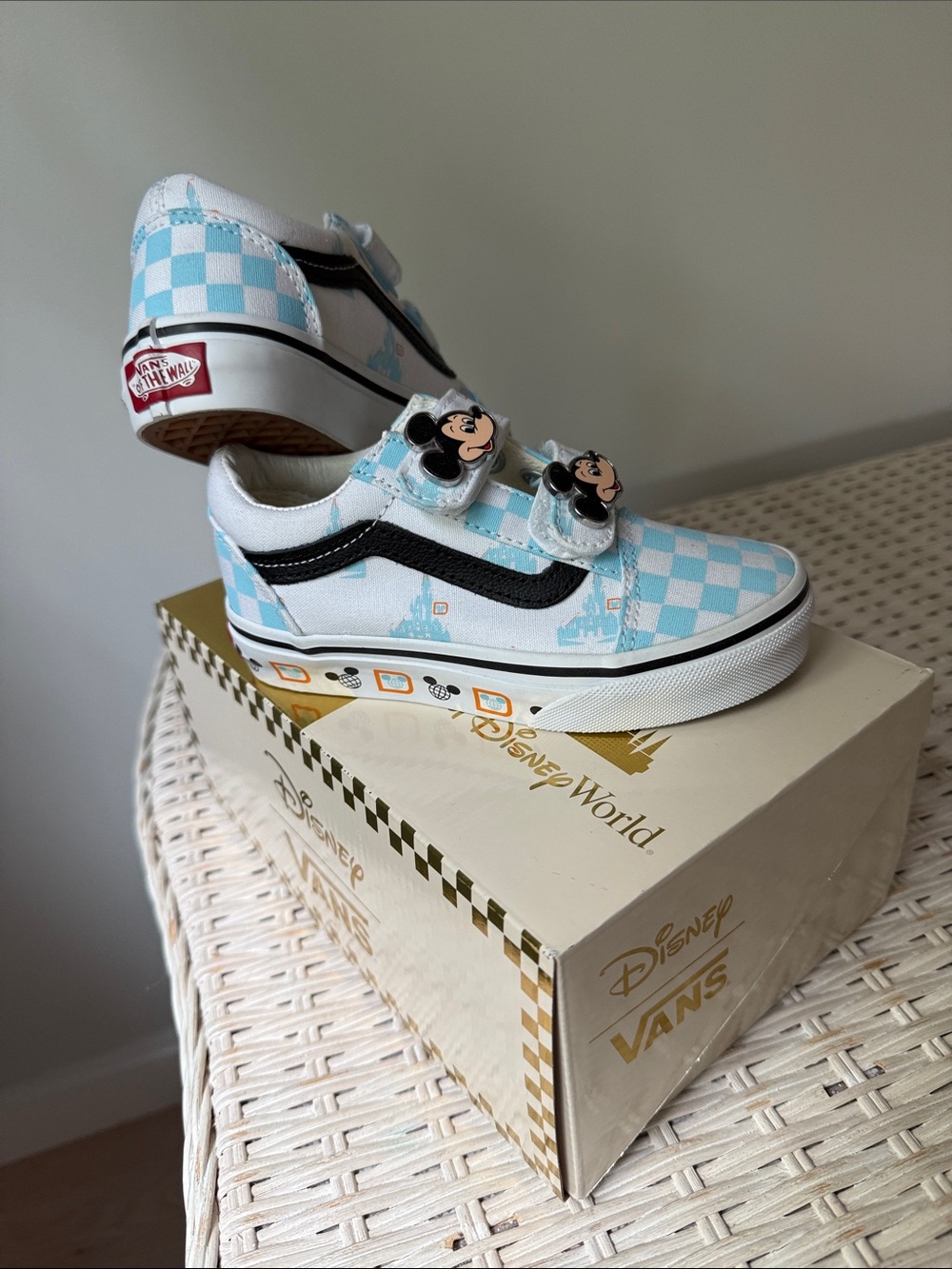 Disney Vans Blue Checkered Mickey Mouse Shoes